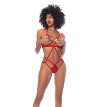 Mapale Harness Teddy L/XL Adjustable Red Soft Elastic Bands