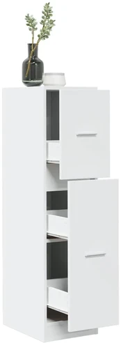 Vaistų spintelė, baltos spalvos, 30x41x118cm, mediena