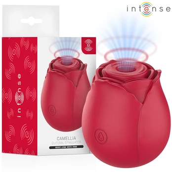 INTENSE Camellia Clitoral Suction Rose Waves Bordeaux, Compact USB, 10 Modes