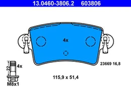 ATE 13.0460-3806.2 Brake pad set