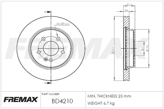 Stabdžių diskas FREMAX BD-4210