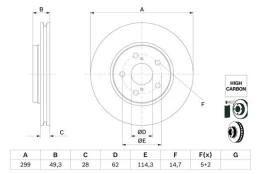 BOSCH 0 986 479 F49 Brake Disc kaina