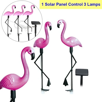 Sodo LED šviestuvai Flamingai 3 vnt.