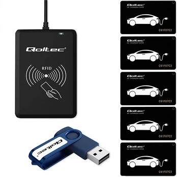 Qoltec System hotelowy EV | programator kart EV + oprogramowanie + 5 kart EV