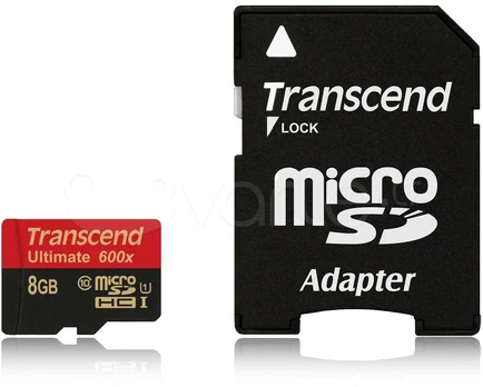 Atminties kortelė TRANSCEND 8GB Micro SDHC Class10 U1 MLC 600x