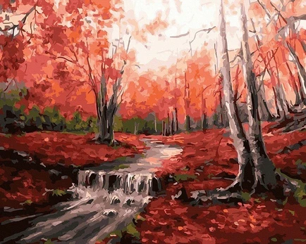 Tapyba pagal skaičius Aušra miške , 40x50 cm