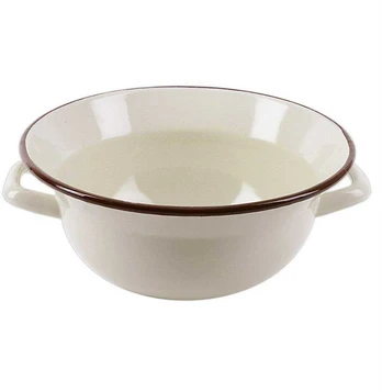 2,5L EMALINIS DUBENIS VINTAGE BEIGE 26CM RETRO