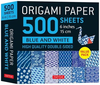 Origami Paper 500 sheets Blue & White 6" (15 cm)