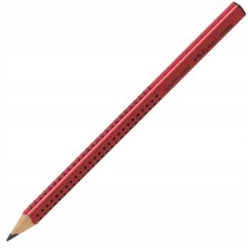 Faber-castell storas trikampis pieštukas B mokytis rašyti, raudonas