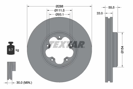 TEXTAR 93260603 Brake Disc