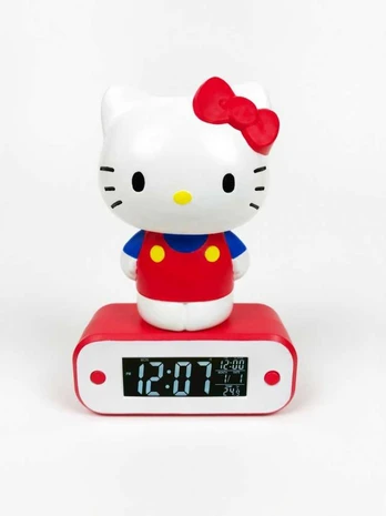 Žadintuvas su lampką LED su motywem Hello Kitty