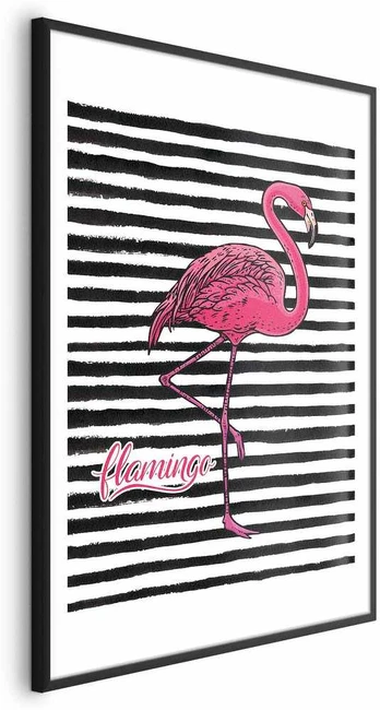 Artgeist Plakatas - Juodas Stripes and Flamingo