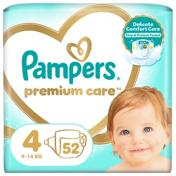 Sauskelnės PAMPERS PREMIUM CARE 4 (9-14 kg), 52 vnt.