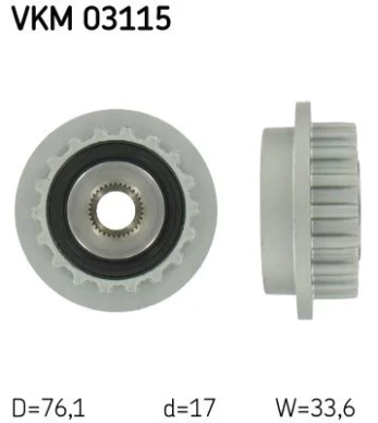 SKF VKM 03115 Freewheel alternator pulley