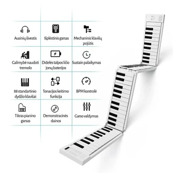 Sulankstomas skaitmeninis pianinas MIDIPLUS (88 klavišai)
