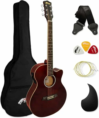 Tiger ACG4-RD Akustinė elektrinė gitara, raudona