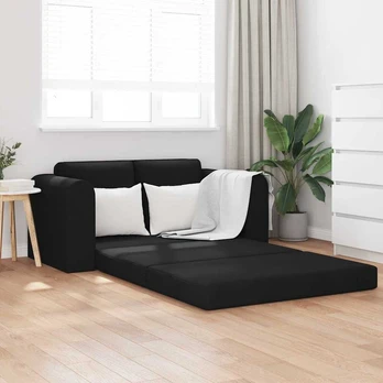 Sofos-lova 2-in-1 Juoda 148x71x83 cm Audinys