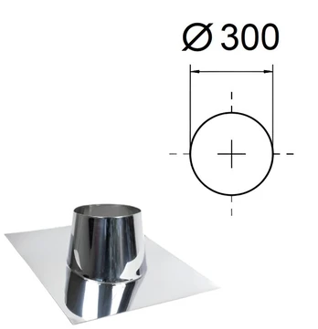 Stogo išėjimas 0°-5° kampu. D-300 mm.