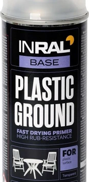 Aerozolinis gruntas plastikui INRAL, PLASTIC GROUND, 400 ml skaidrus