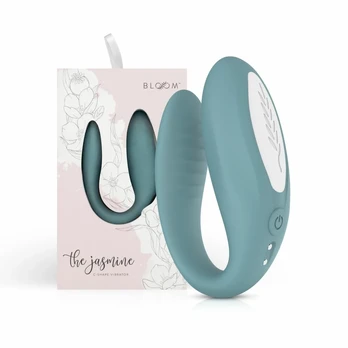 Bloom Jasmine C-Shape Vibrator Žalias - Soft Silicone, Swipe Control