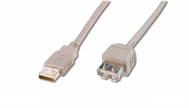 Assmann Electronic ASSMANN USB2.0 extension cable 1,8m USB A/M to A/F bulk juodas