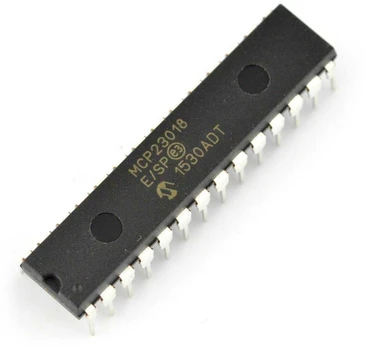 MCP23018-E/SP – 16 bitų I/O išplėtimas su Open-Drain išvestimis