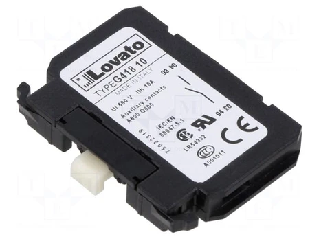 Auxiliary contacts | Leads: screw terminals | front | Contacts: NO