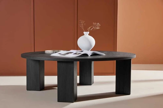 Venture Design Sofos stalas, Juno, 120 cm, Juodas