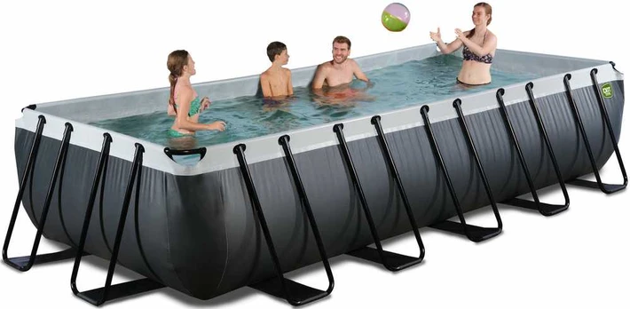 EXIT Juodas Leather pool 540x250x100cm with sand filter pump - juodas