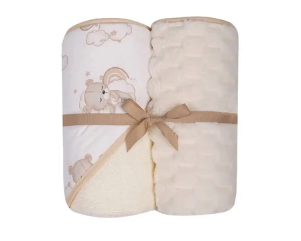 Set - Bathing cover + blanket - 547 - size 100x100 / 80x90 - ECRU