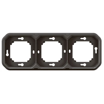 PLEXO 3 GANG HORIZONTAL AND VERTICAL FLUSH MOUNTING SUPPORT FRAME - ANTHRACITE