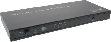 Šakotuvas InLine Switch 4x HDMI + Audio Juodas (65017)