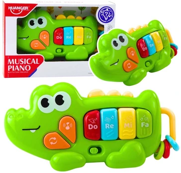 Interaktyvus muzikinis pianinas "Krokodilas", žalias