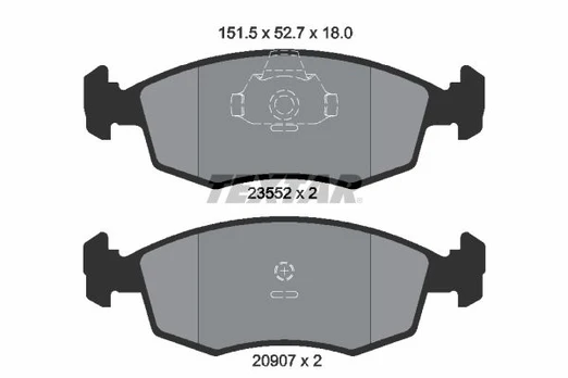 Stabdžių trinkelių rinkinys, diskinis stabdys TEXTAR 2355202
