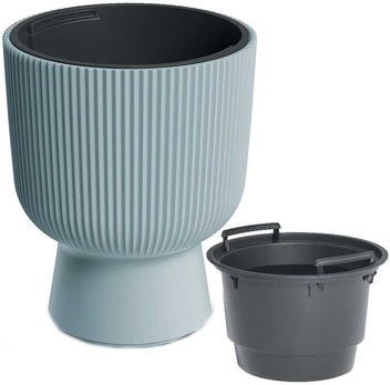 Prosperplast MILLY GĖLĖS vazonas ANT KOJĖLĖS SKERSMENS 30cm ŠVIESI PILKA