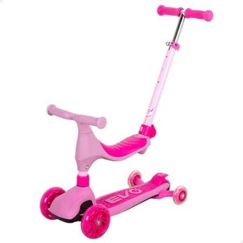 Stumiamas paspirtukas 4-in-1 (rožinis), EVO