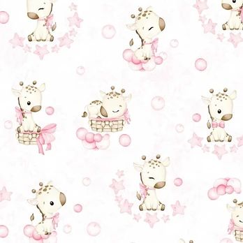 Cover set - 2 pcs - 120x90, 40x60 - GIRAFFE - PINK