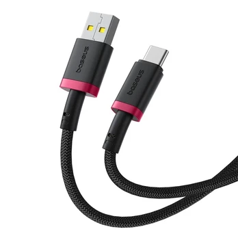 Baseus Dura USB/USB-C Fast Charging Cable 1m 60W Raudona Juodas