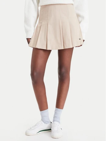 Lacoste Plisuotas sijonas JF8001 Smėlio Regular Fit