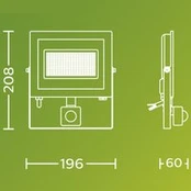 Philips LED lauko prožektorius Lois UE jutiklis, 24 W, 5000 K IP65