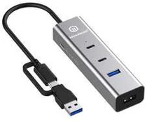 HUB USB Graugear GRAUGEAR 4 Port USB HUB + PD 2xC+2xA USB+USB-C PD Supports