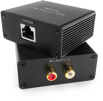 Spacetronik Przedłużacz Audio R/L za pomocą LAN SPA-LHF02