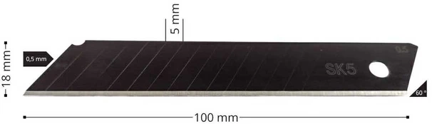 SILVER OSTRZA DO NOŻYKÓW TAPICERSKICH 100x18x0.5mm SK5 Sidabrinis