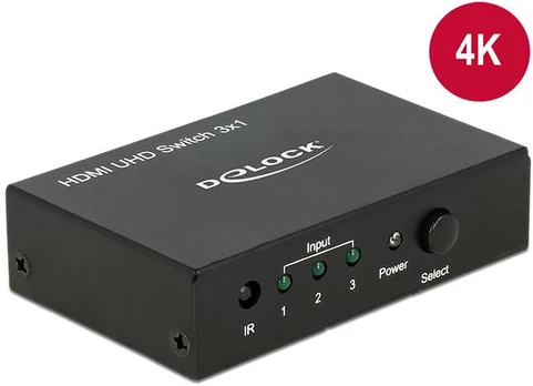 SWITCH VIDEO DELOCK 3X HDMI Juodas + ĮKROVIKLIS DELOCK