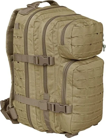 Kuprinė Mil-tec Assault lazerinis Cut SM, coyote, smelio spalvos,20L