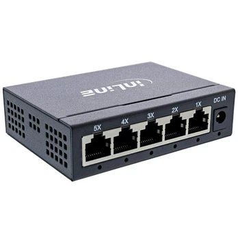 Šakotuvas InLine Gigabit Network Switch 5 prievadų, 1GBit/s, be ventiliatoriaus