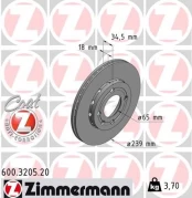 Stabdžių diskas ZIMMERMANN 600.3205.20 kaina
