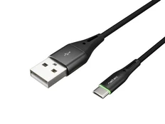 KABELIS USB-C(M)->USB-A(M) 2.0 1M OPLOT Juodas LED NATEC PRATI kaina