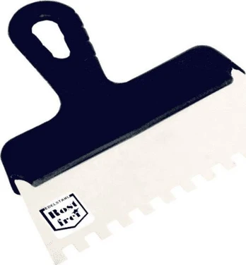 Trapecinė nerūdijančio plieno mentele 150mm, dantys 8x8