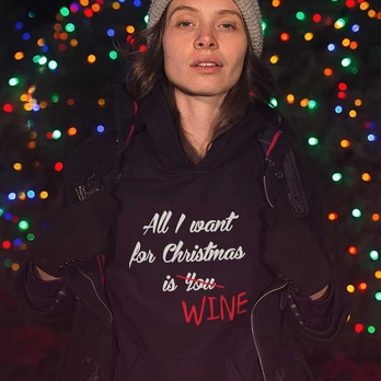 Džemperis "All I want for christmas is WINE"